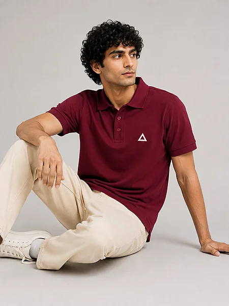BORDEAUX ROMA SIGNATURE SOLID PREMIUM CLASSIC POLO SHIRT
