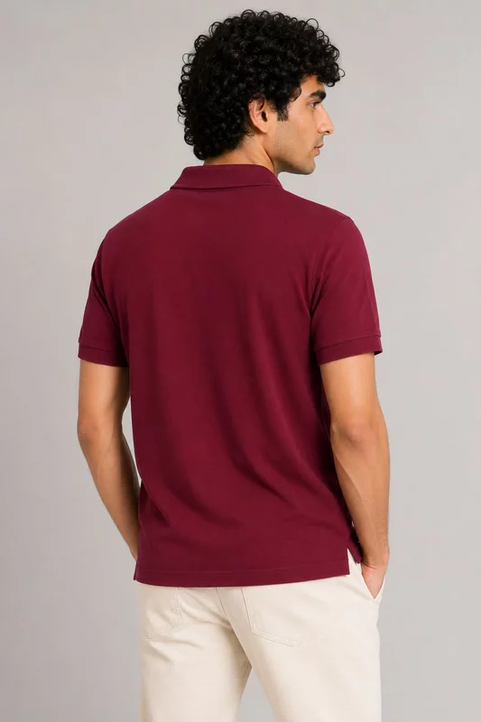 BORDEAUX ROMA SIGNATURE SOLID PREMIUM CLASSIC POLO SHIRT