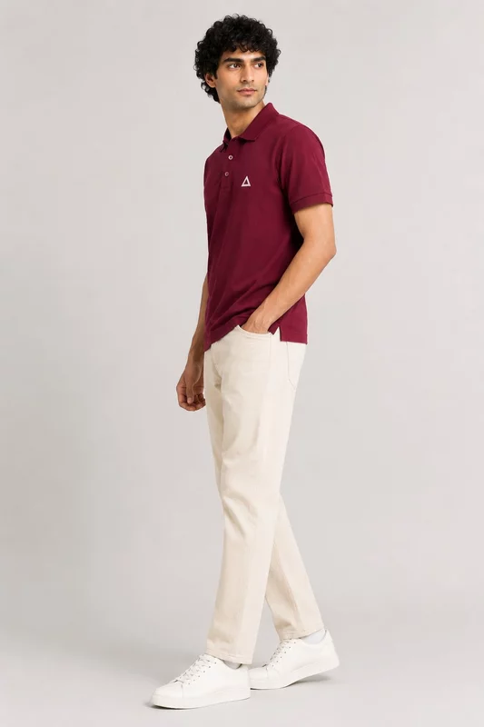 BORDEAUX ROMA SIGNATURE SOLID PREMIUM CLASSIC POLO SHIRT