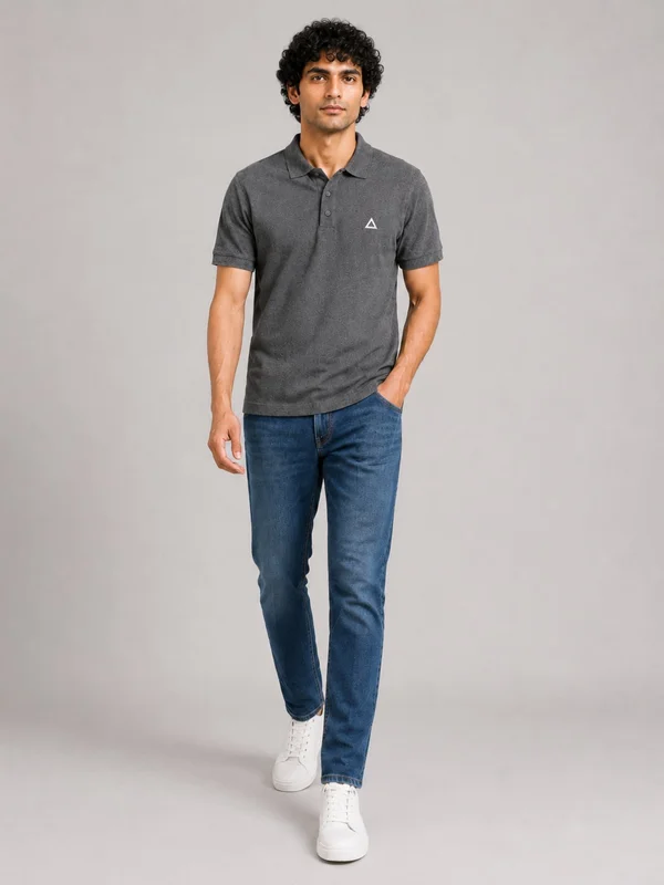GRIS PARIS SIGNATURE SOLID PREMIUM CLASSIC POLO SHIRT
