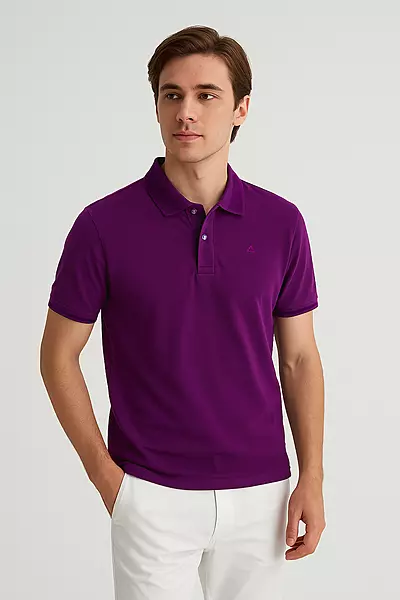 AMETHYST PURPLE SOLID PREMIUM JACQUARD POLO SHIRT