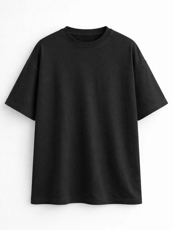 ONYX BLACK FRENCH TERRY OVERSIZED T-SHIRT