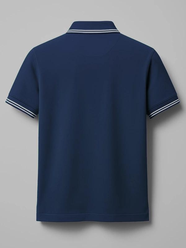 SAPPHIRE BLUE SOLID PREMIUM TIPPED POLO SHIRT