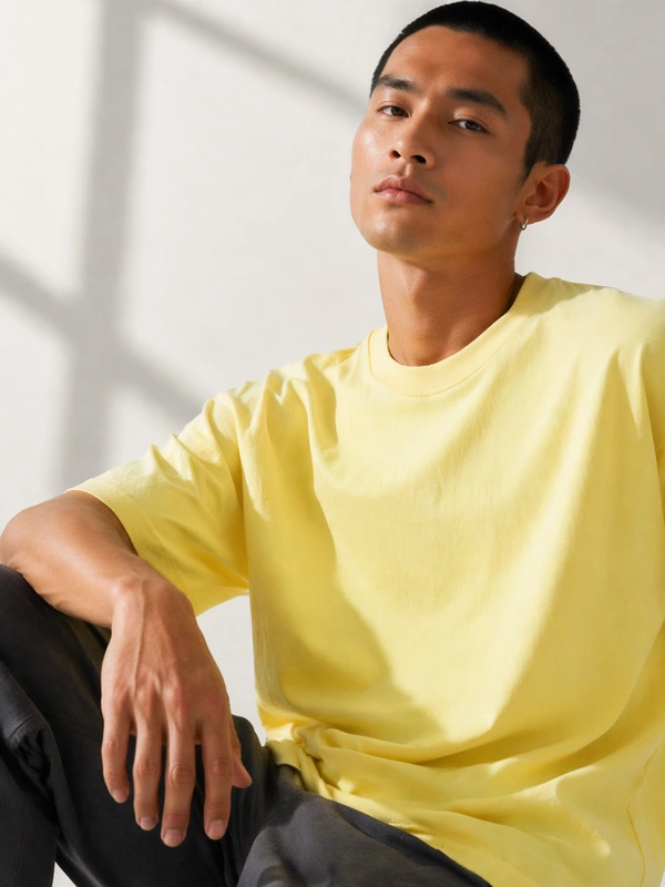 BUTTER YELLOW FRENCH TERRY OVERSIZED T-SHIRT