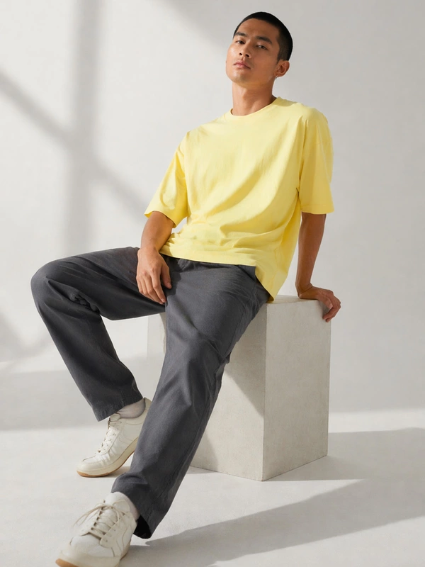 BUTTER YELLOW FRENCH TERRY OVERSIZED T-SHIRT