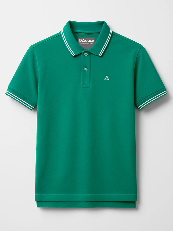 EMERALD GREEN SOLID PREMIUM TIPPED POLO SHIRT