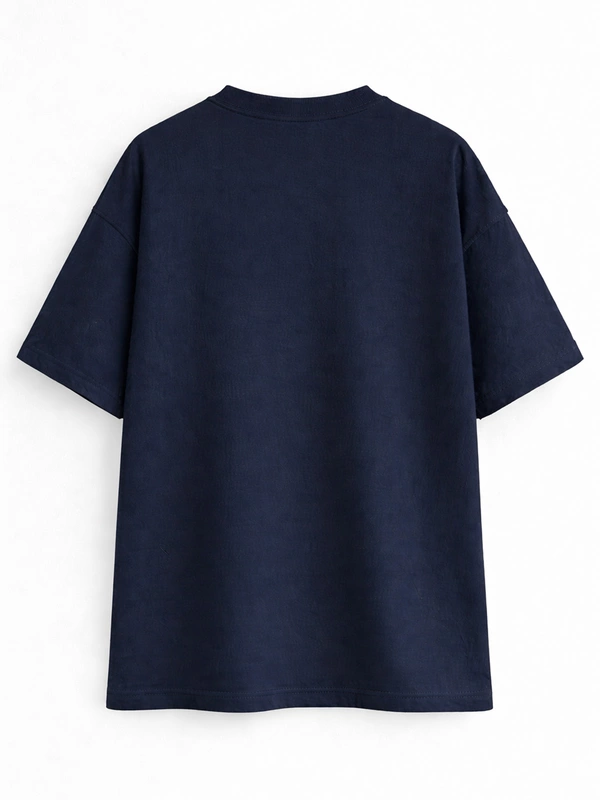 NAVY BLUE FRENCH TERRY OVERSIZED T-SHIRT