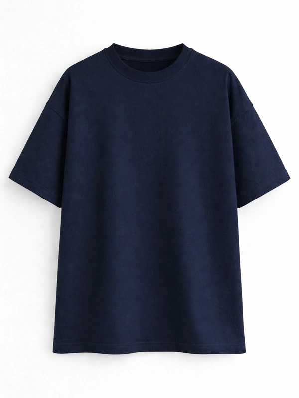NAVY BLUE FRENCH TERRY OVERSIZED T-SHIRT
