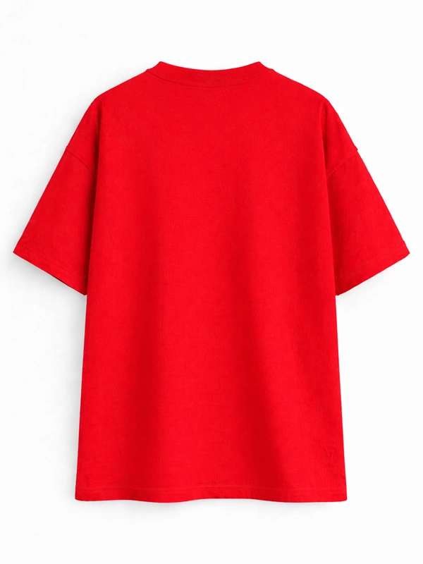 CRIMSON RED FRENCH TERRY OVERSIZED T-SHIRT