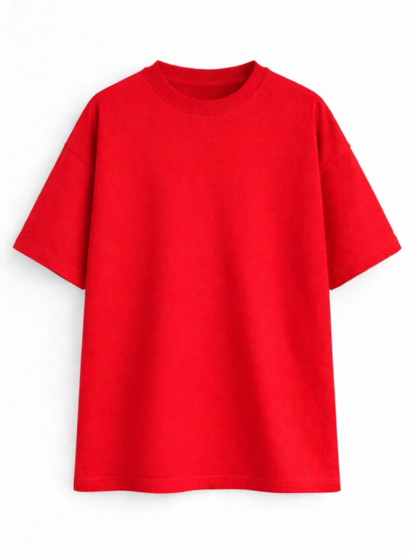 CRIMSON RED FRENCH TERRY OVERSIZED T-SHIRT
