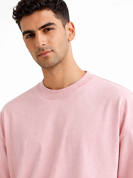 TAFFY PINK FRENCH TERRY OVERSIZED T-SHIRT