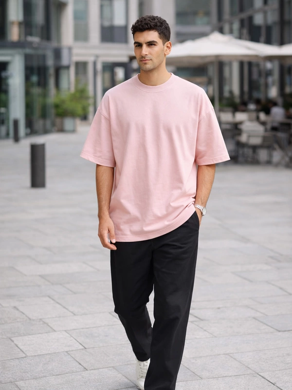 TAFFY PINK FRENCH TERRY OVERSIZED T-SHIRT